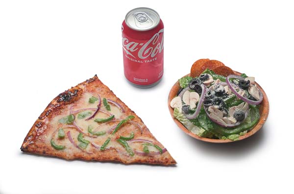 1 Slice, a side salad, and a drink