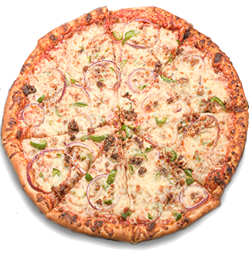 Sausage, Green Pepper, and Onion Pizza